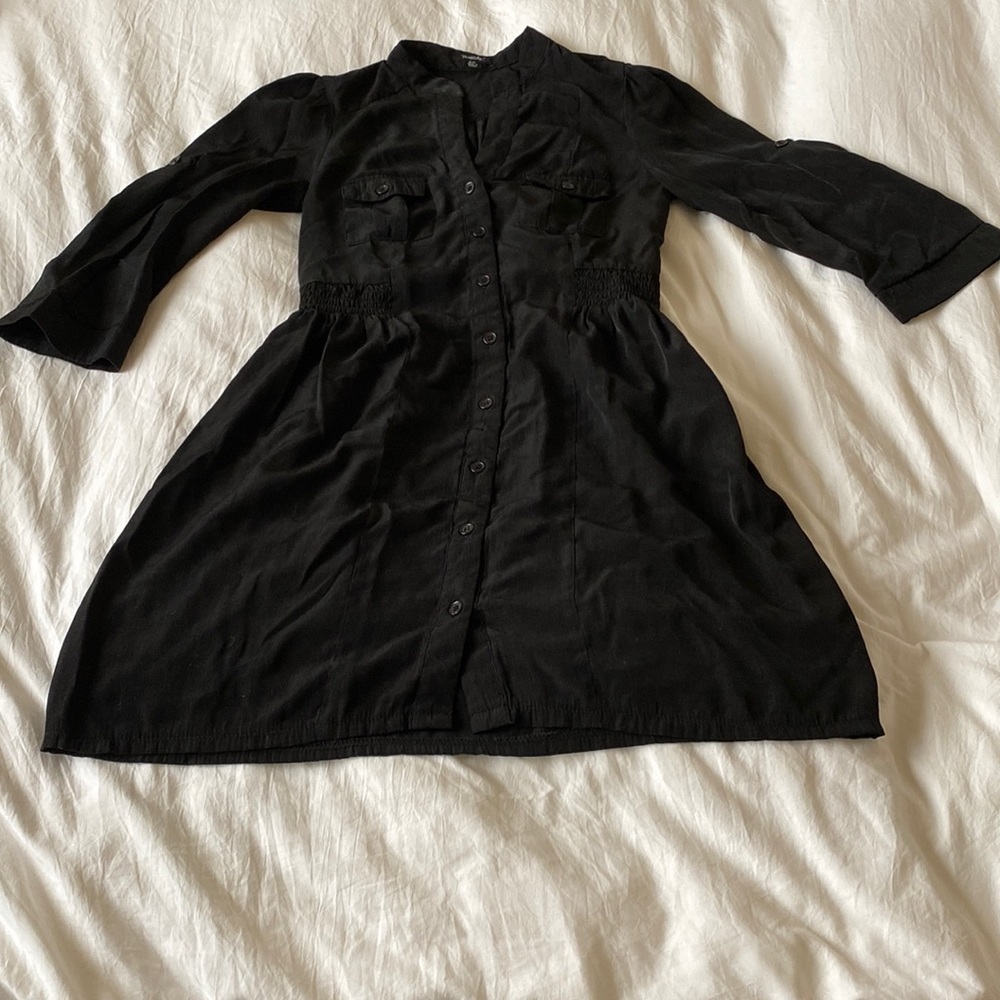 Rhapsody Mini Black Button Dress. Size S/P